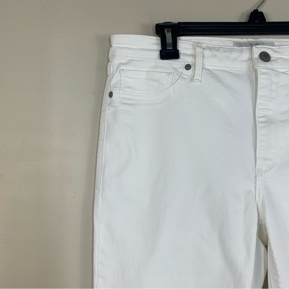 Lucky Brand White Ava Skinny Mid rise Denim Ankle Raw Hem Jeans-Size 12/31 - Picture 2 of 15